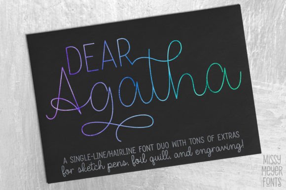 Dear Agatha: A Modern Single-Line Font Duo for Creative Design