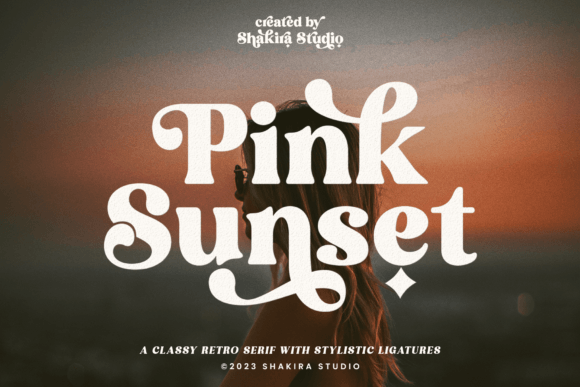 Pink Sunset: A Stylish Vintage Font for Modern Design