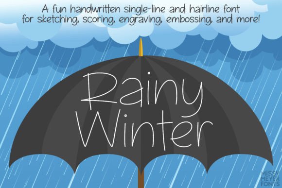 Rainy Winter: The Single-Line Font for Creative Projects