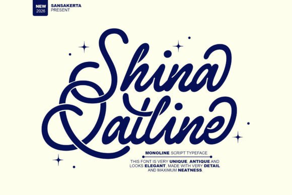 Shina Qatline: Elevating Design with Elegant Monoline Script