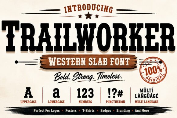 Trailworker: The Vintage Western Slab Font for Bold Branding